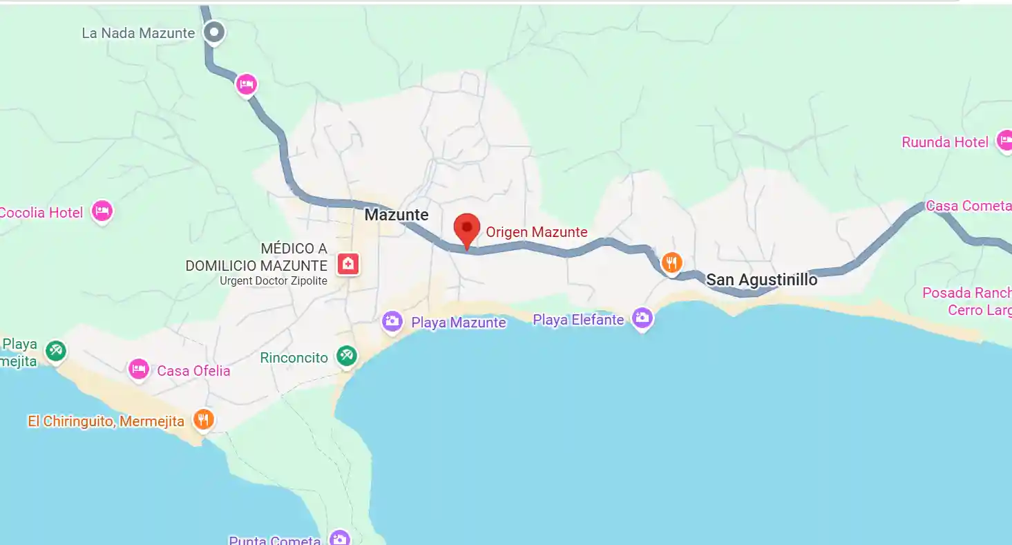 Mapa de ubicación de Origen Mazunte en México 175, Mazunte, Oaxaca